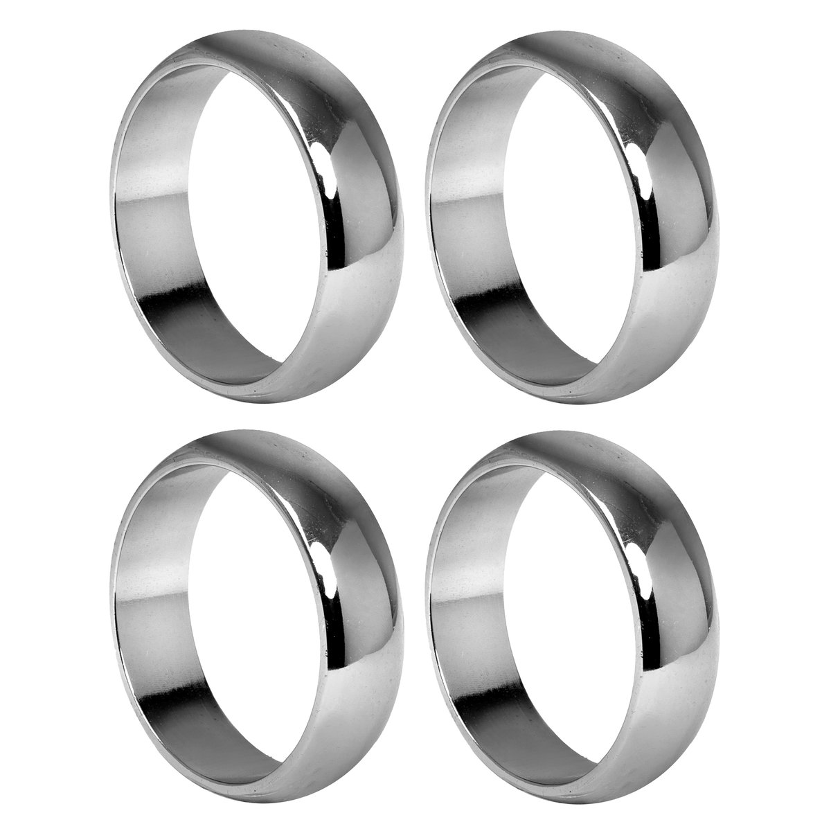 Himla Monaco napkin ring o4 cm 4-pack Silver | Scandinavian Design | Napkin rings & holders | Silver-coloured