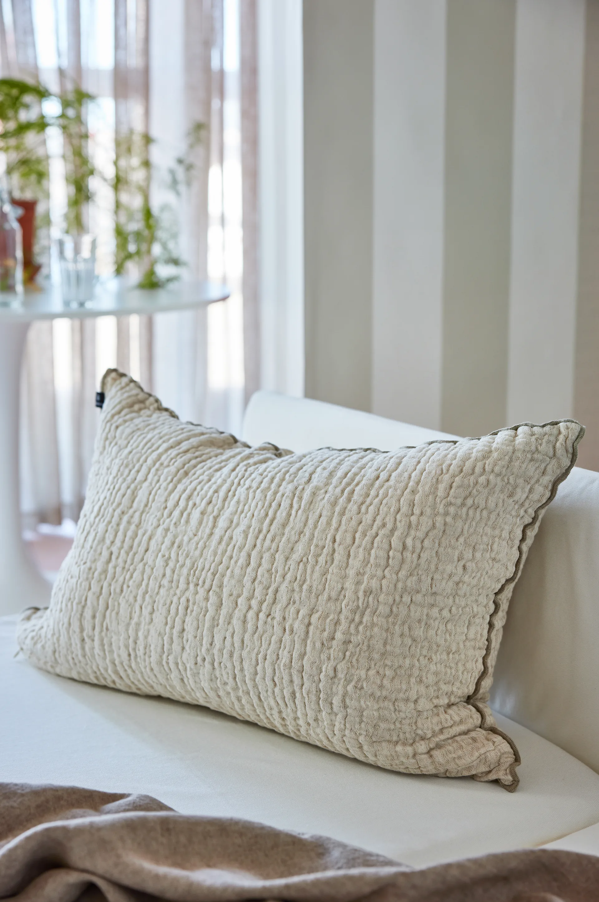 Pauline cushion cover 50x70 cm, Oatmeal Himla