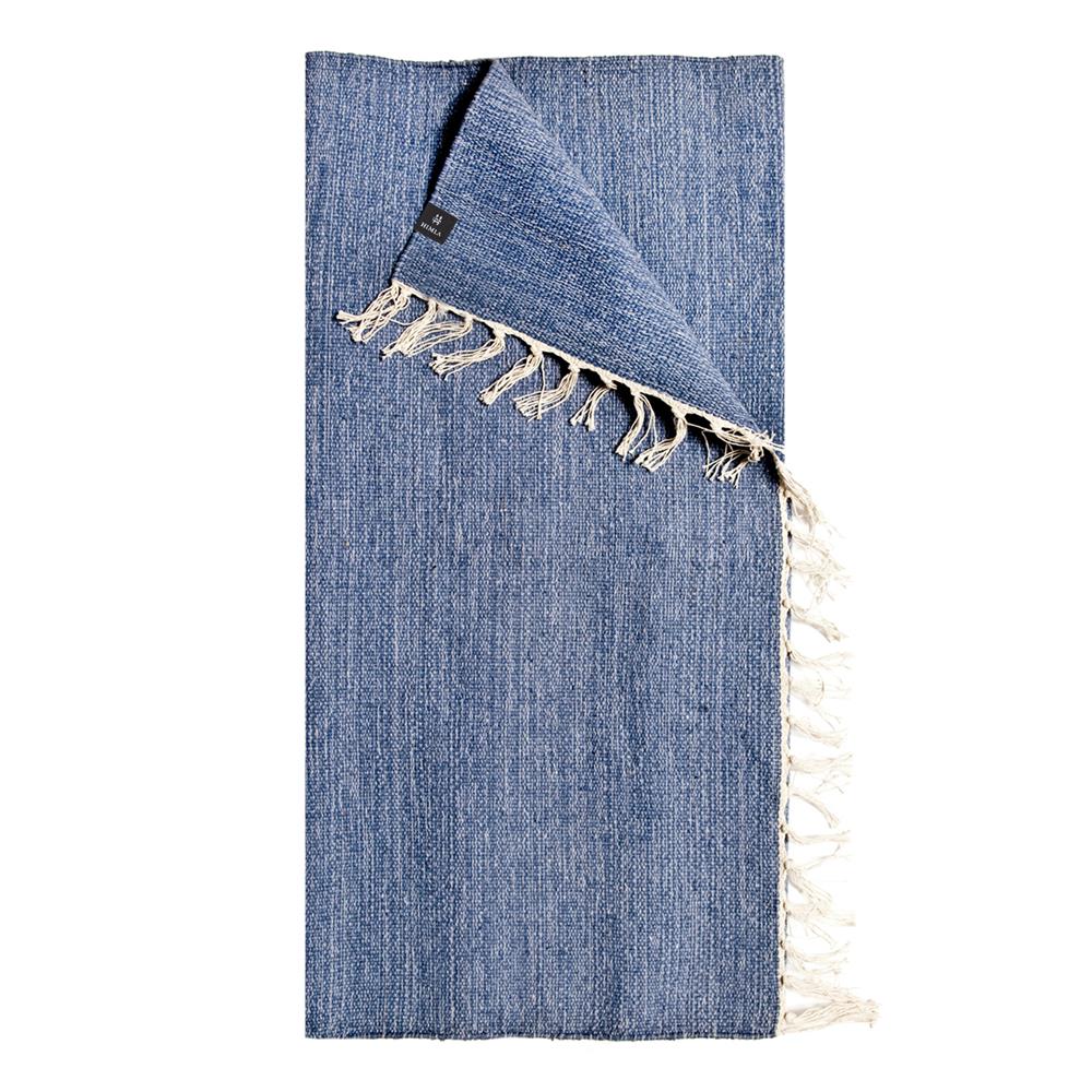 Himla Särö rug denim 170x230 cm | Scandinavian Design | Woven cotton rugs | Blue