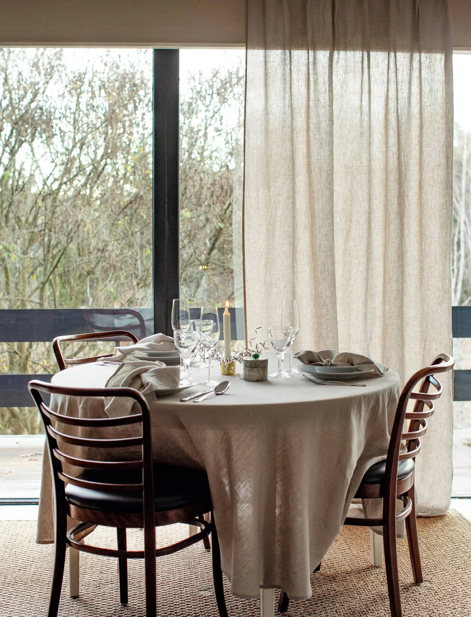 Sunrise curtain with pleat band 280x290 cm, Vintage (grey) Himla