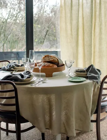 Sunrise round linen tablecloth - Organic (green), Ø160 cm - Himla