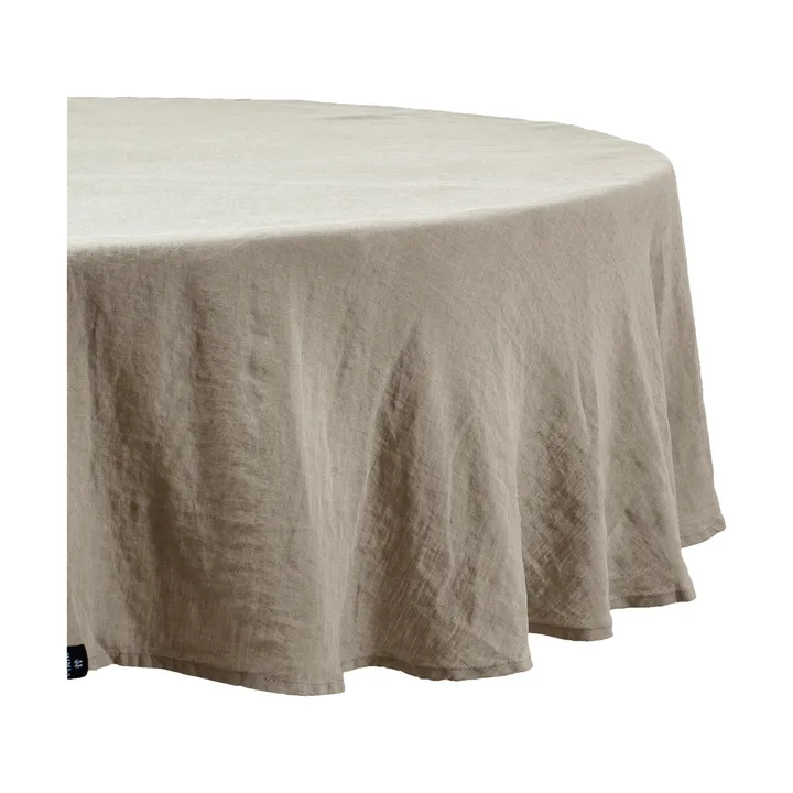 Sunrise round linen tablecloth - Vintage (grey), Ø220 cm - Himla