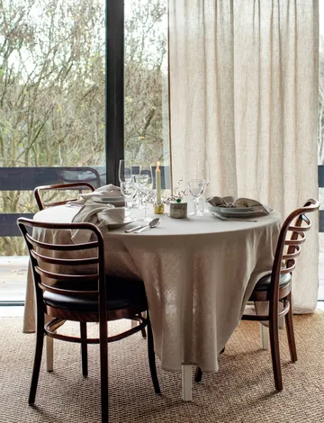 Sunrise round linen tablecloth - Vintage (grey), Ø220 cm - Himla