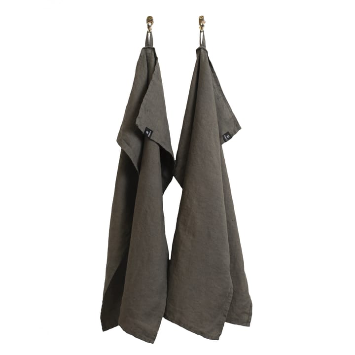 Sunshine kitchen towel 2-pack - Charcoal (dark grey) - Himla