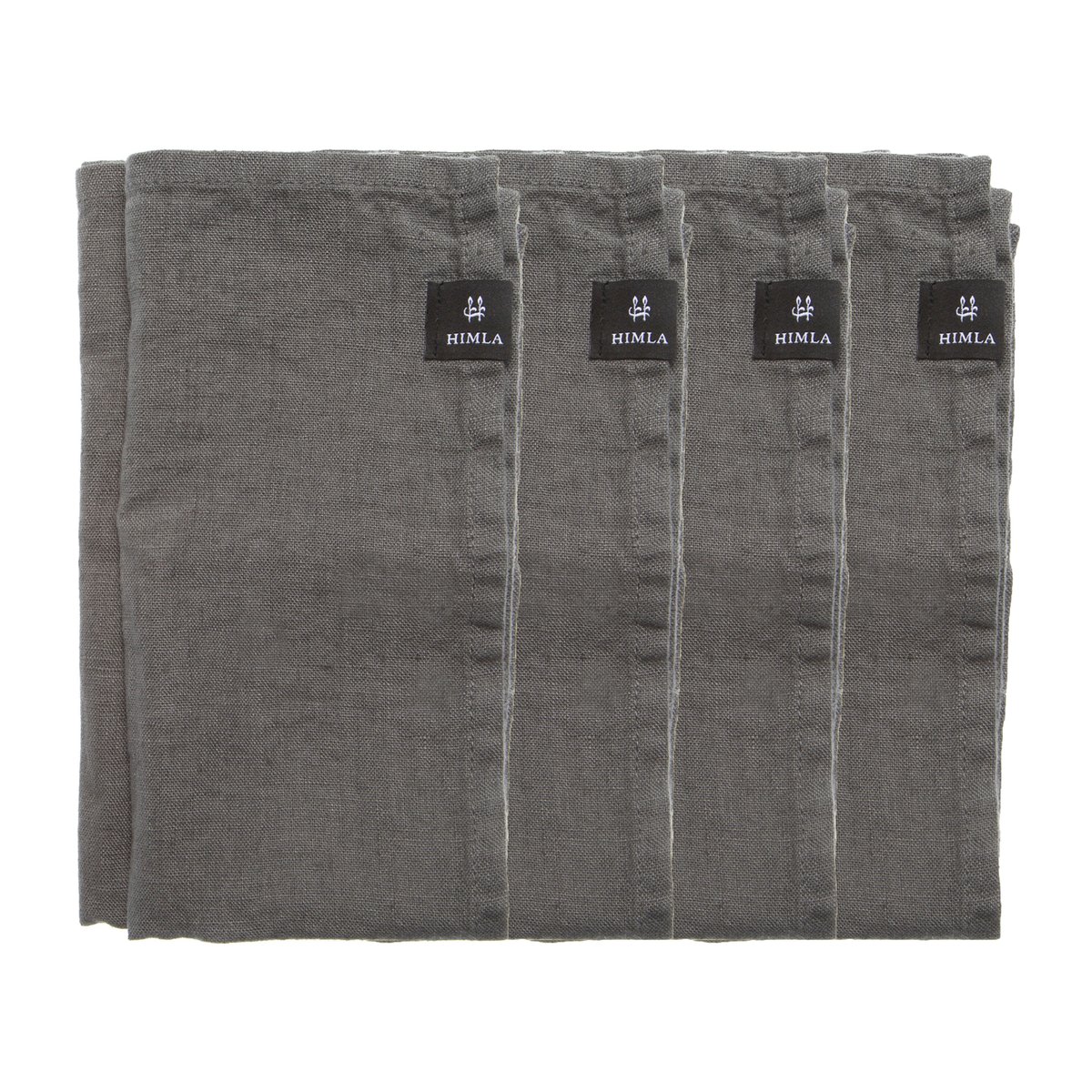 Himla Sunshine napkin 4-pack Charcoal (dark grey) | Scandinavian Design | Linen & cotton napkins | Grey