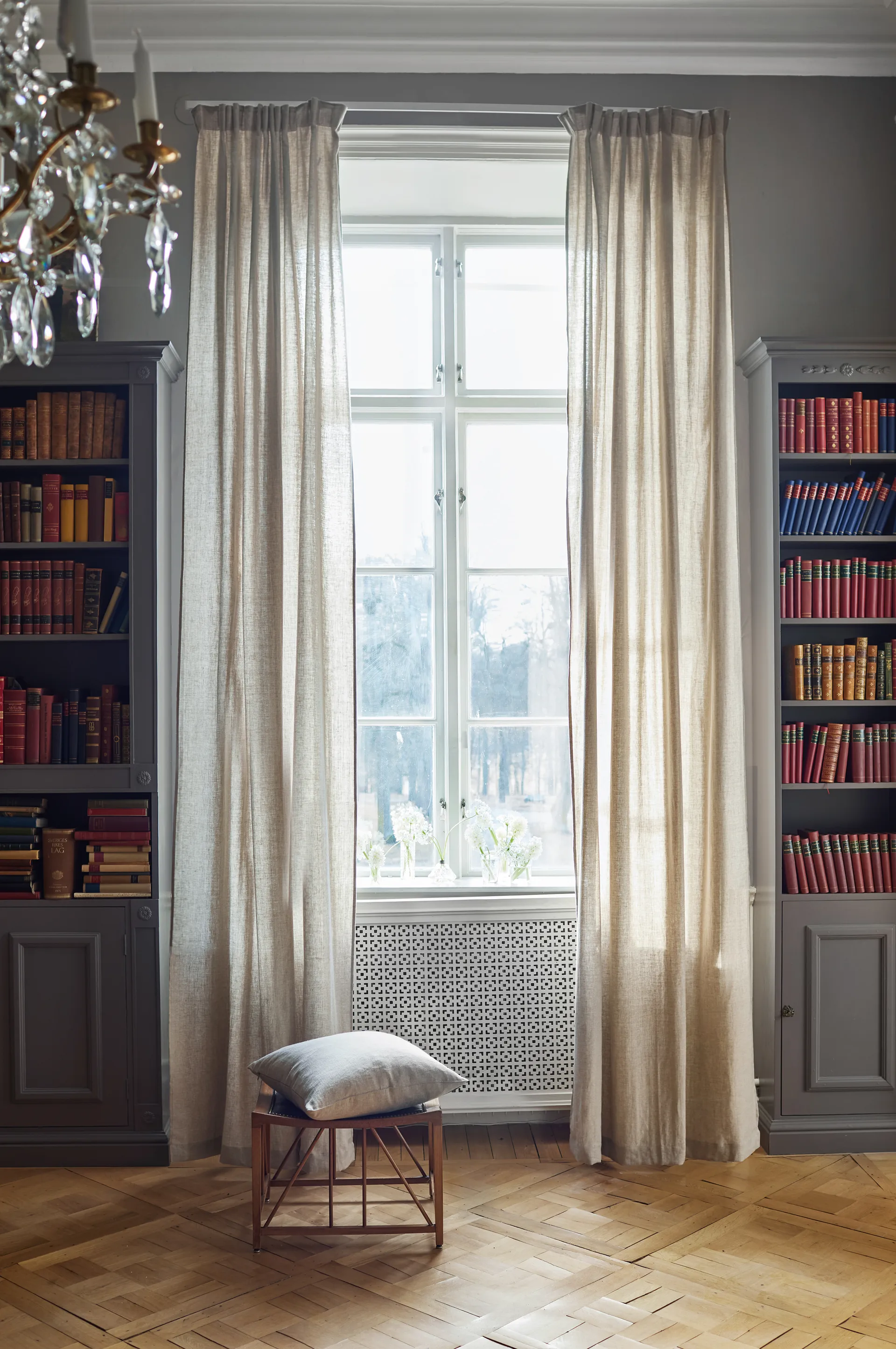 Woodland curtain with pleat strip 135x250 cm, Natural Himla