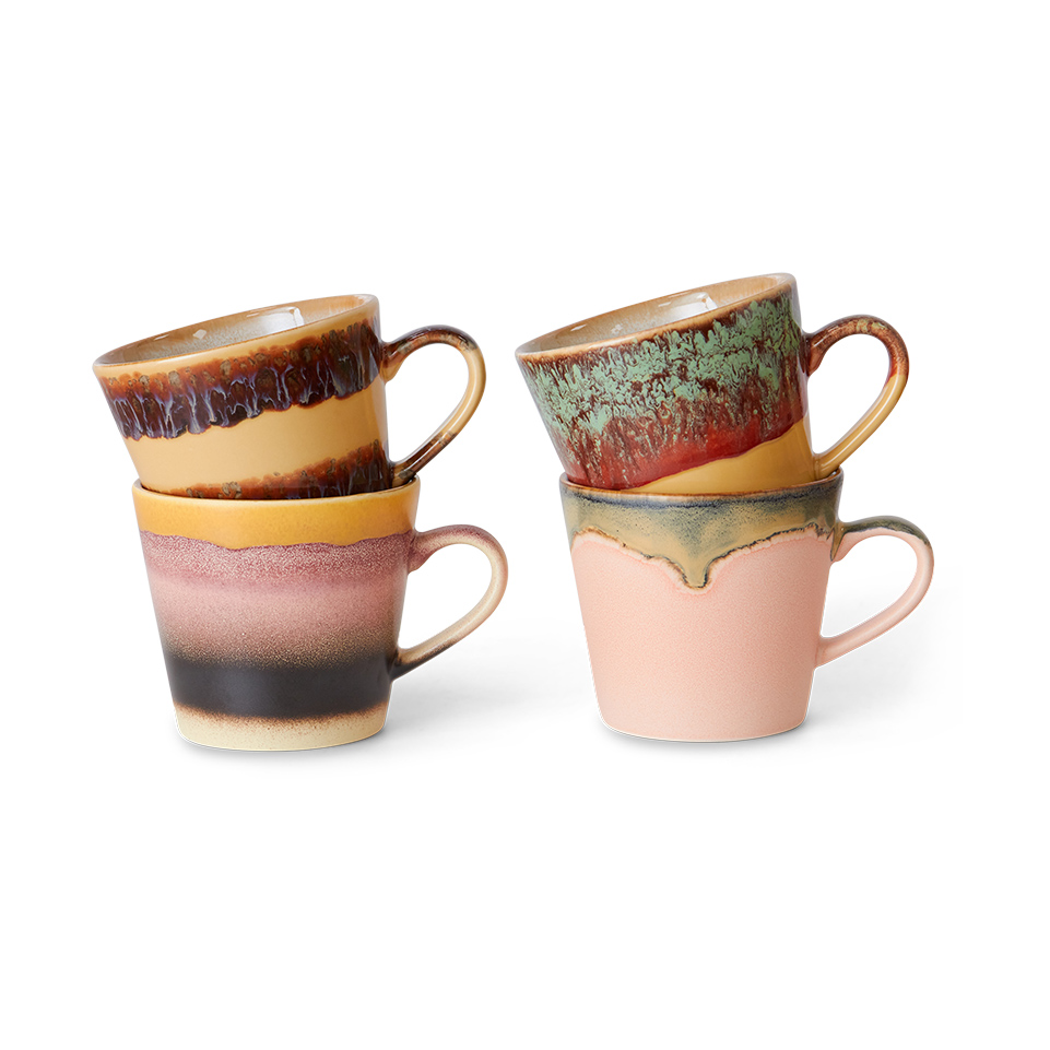 HKliving 70"s cappuccino mug 4-pack Vista