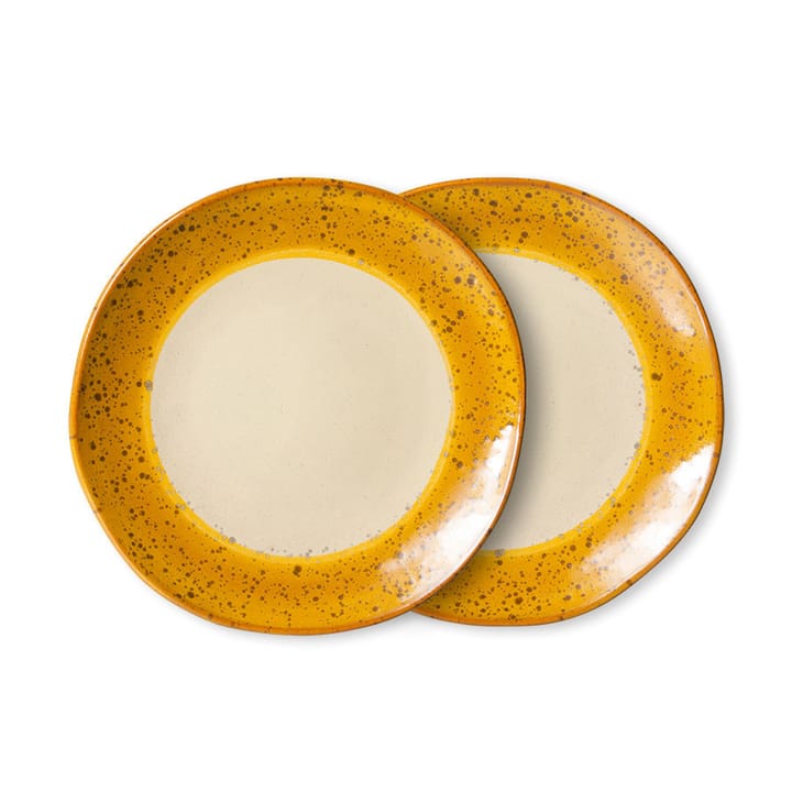 70s ceramics plate 2-pack Ø22 cm, Autumn HKliving