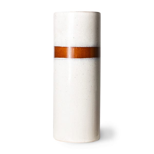 70s ceramics vase L Ø9.5x25 cm - Snow (white) - HKliving