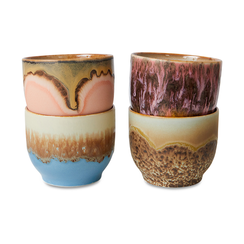 HKliving 70"s cup 25 cl 4-pack Lagoon
