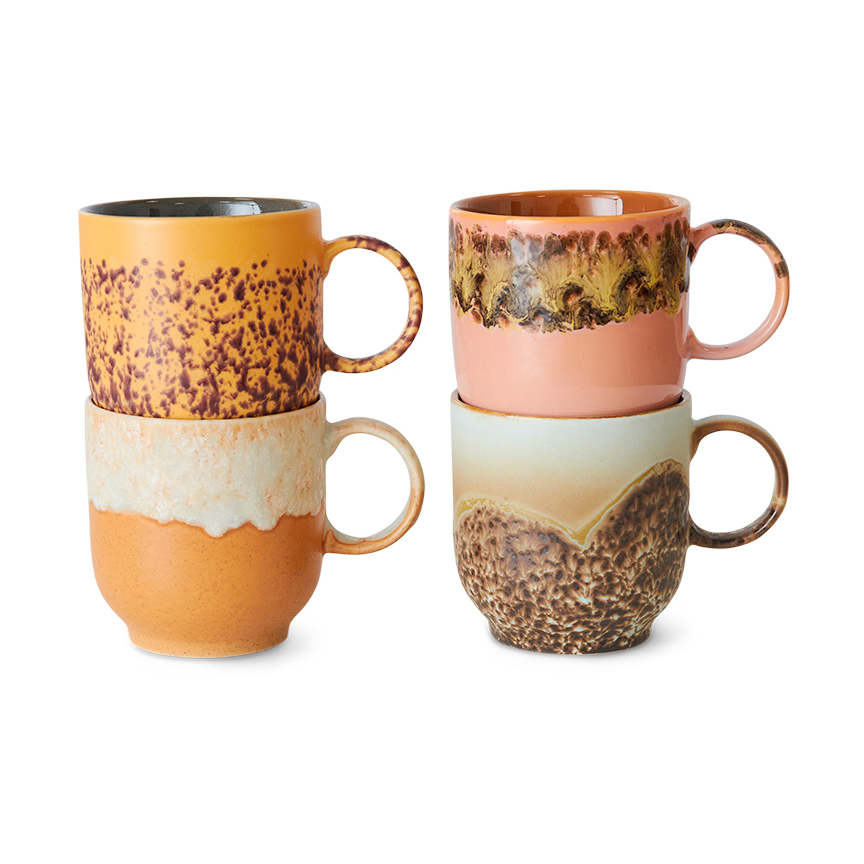 HKliving 70"s mug 25 cl 4-pack Cape