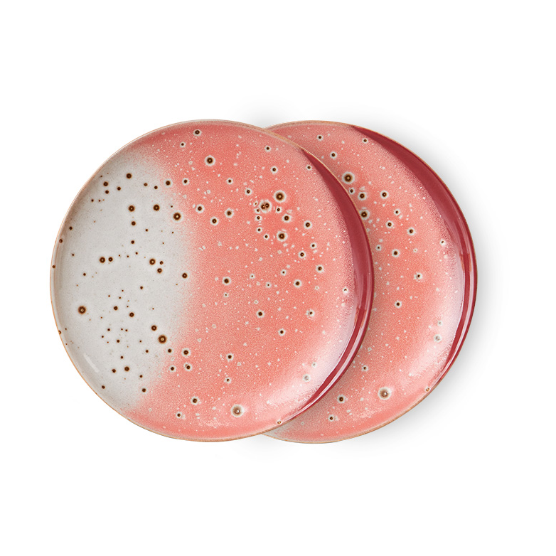 HKliving 70"s plate Ø 17.5 cm 2-pack Lychee