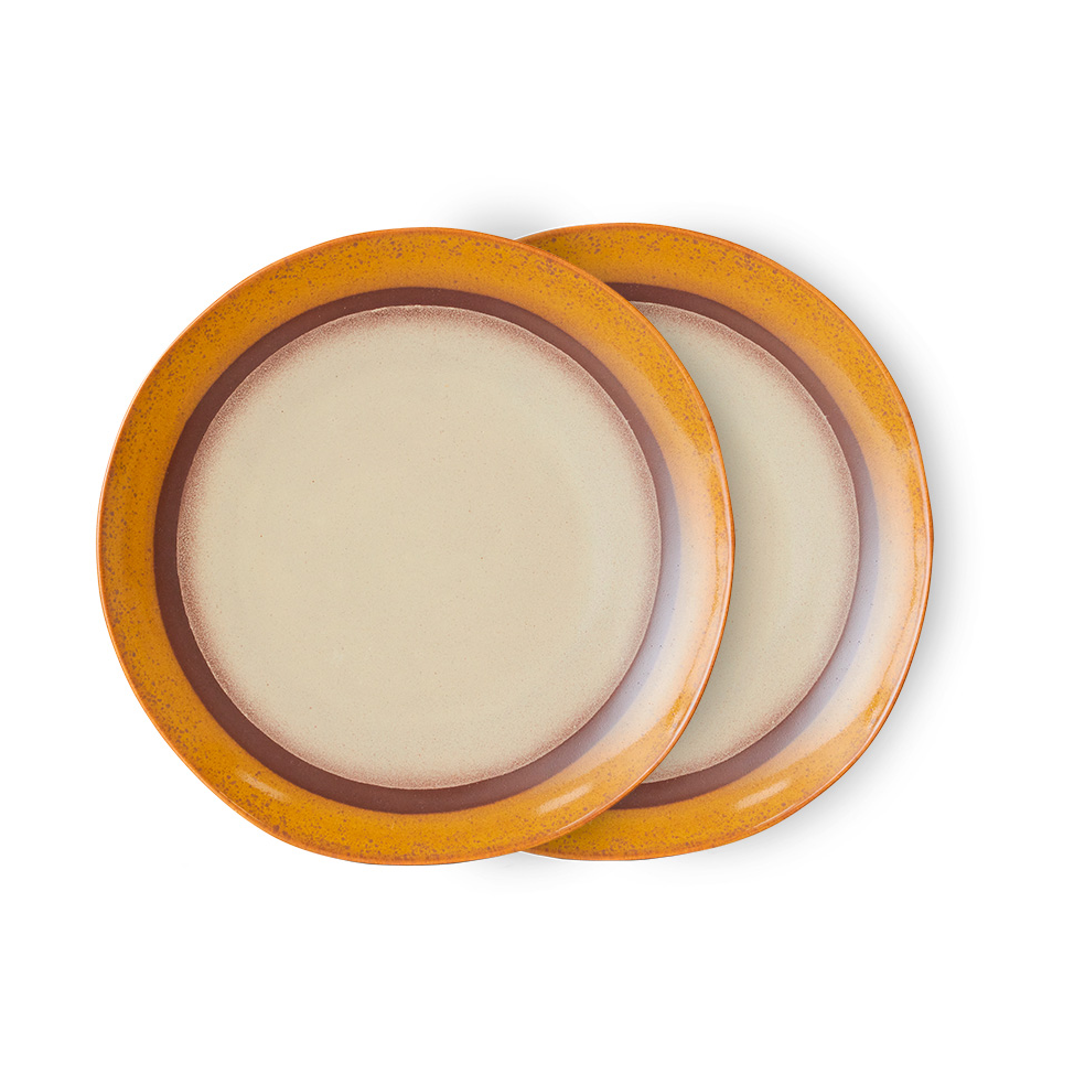HKliving 70"s plate Ø27,5 cm 2-pack Coconut