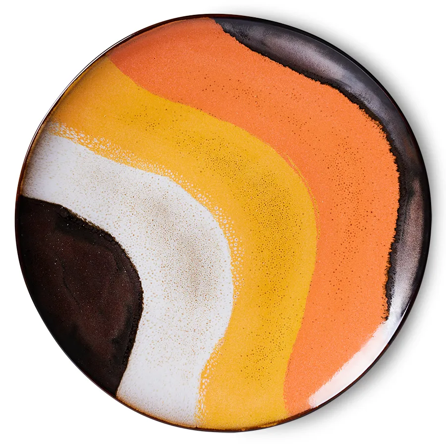 70's plate Ø27,5 cm 2-pack, Retro wave HKliving