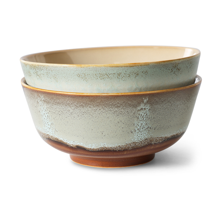 HKliving 70"s ramen bowl Ø19 cm 2 pieces Edge