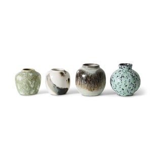 HKliving 70"s vases small 4 pieces Canyon