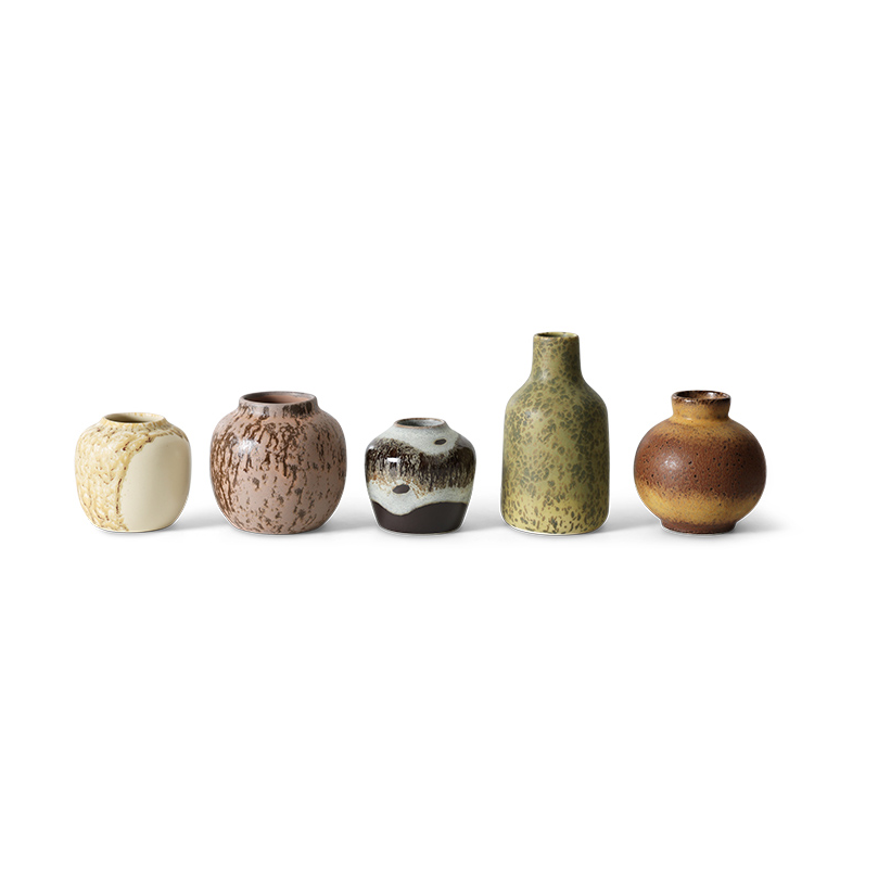 HKliving 70"s vases small 5 pieces Pursuit