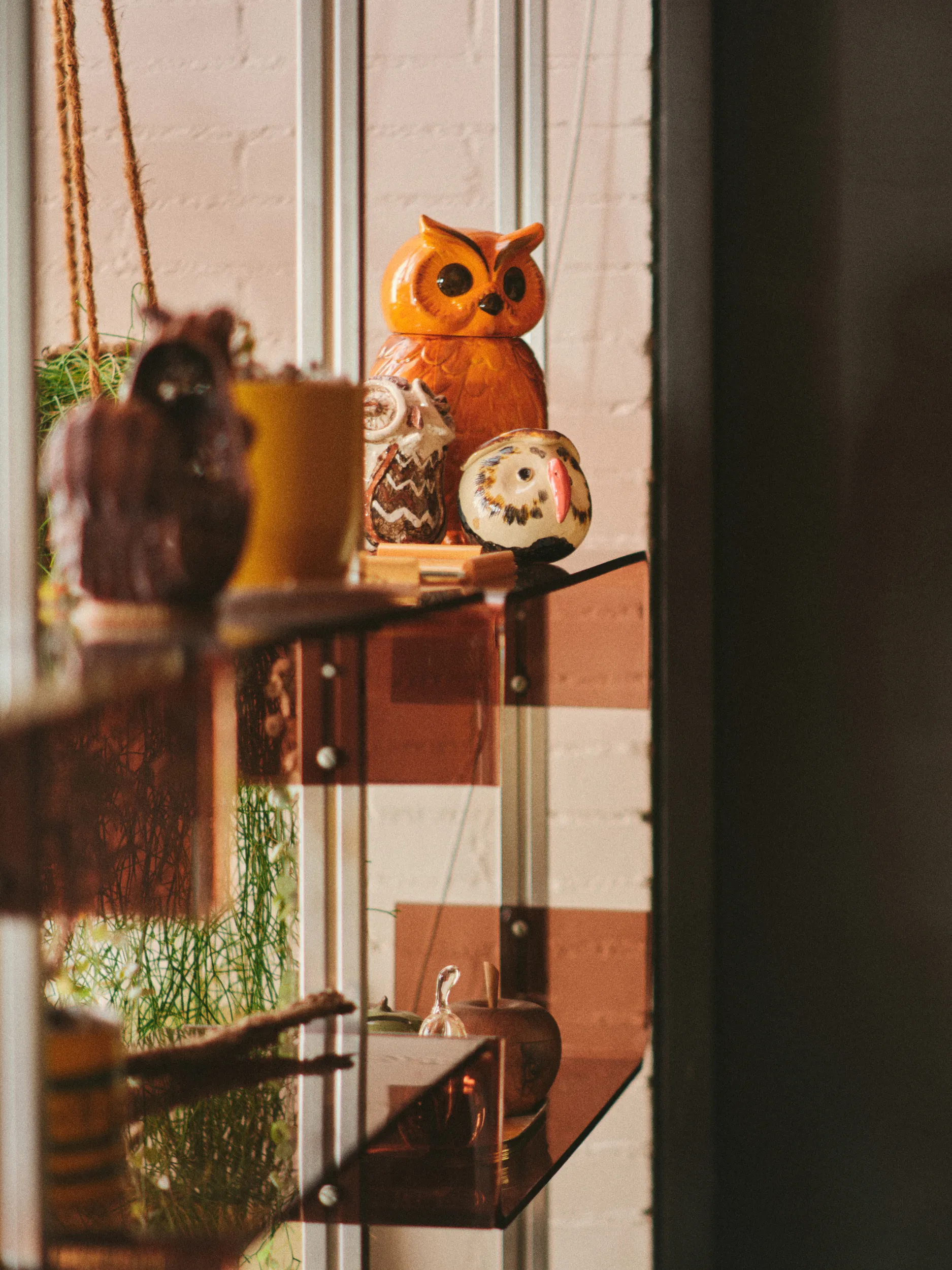 Ceramic owl storage jar, Tangerine HKliving