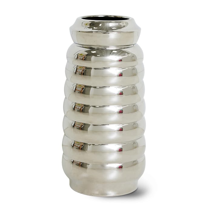 Ceramic ribble vase 28.9 cm, Chrome HKliving
