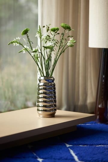 Ceramic ribble vase 28.9 cm - Chrome - HKliving