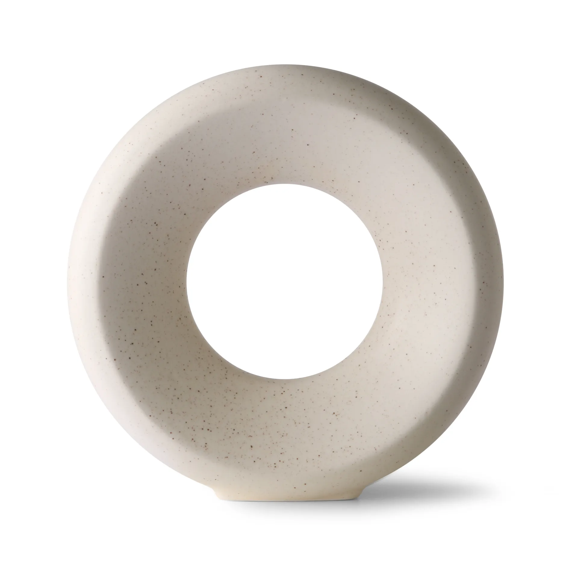 Circle vase M 24.5 cm, white speckled HKliving