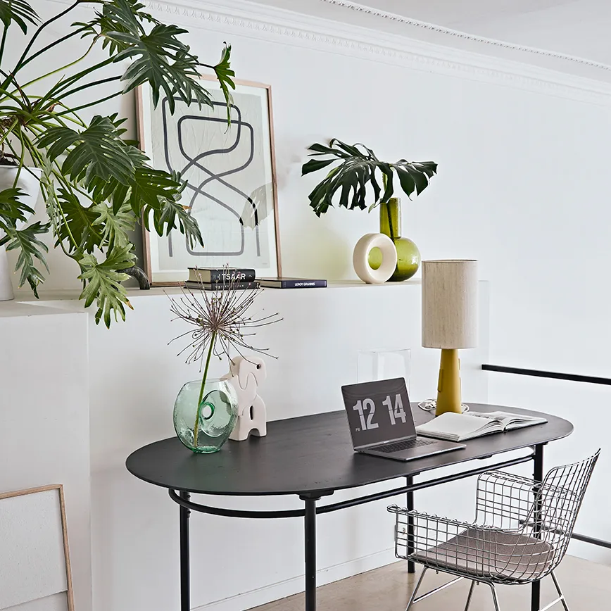 Circle vase M 24.5 cm, white speckled HKliving