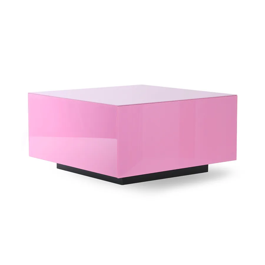 Coffee table mirror cube L 60x60 cm, Pink HKliving