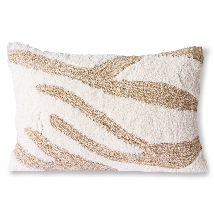 Fluffy cushion 35x55 cm - white-beige - HKliving