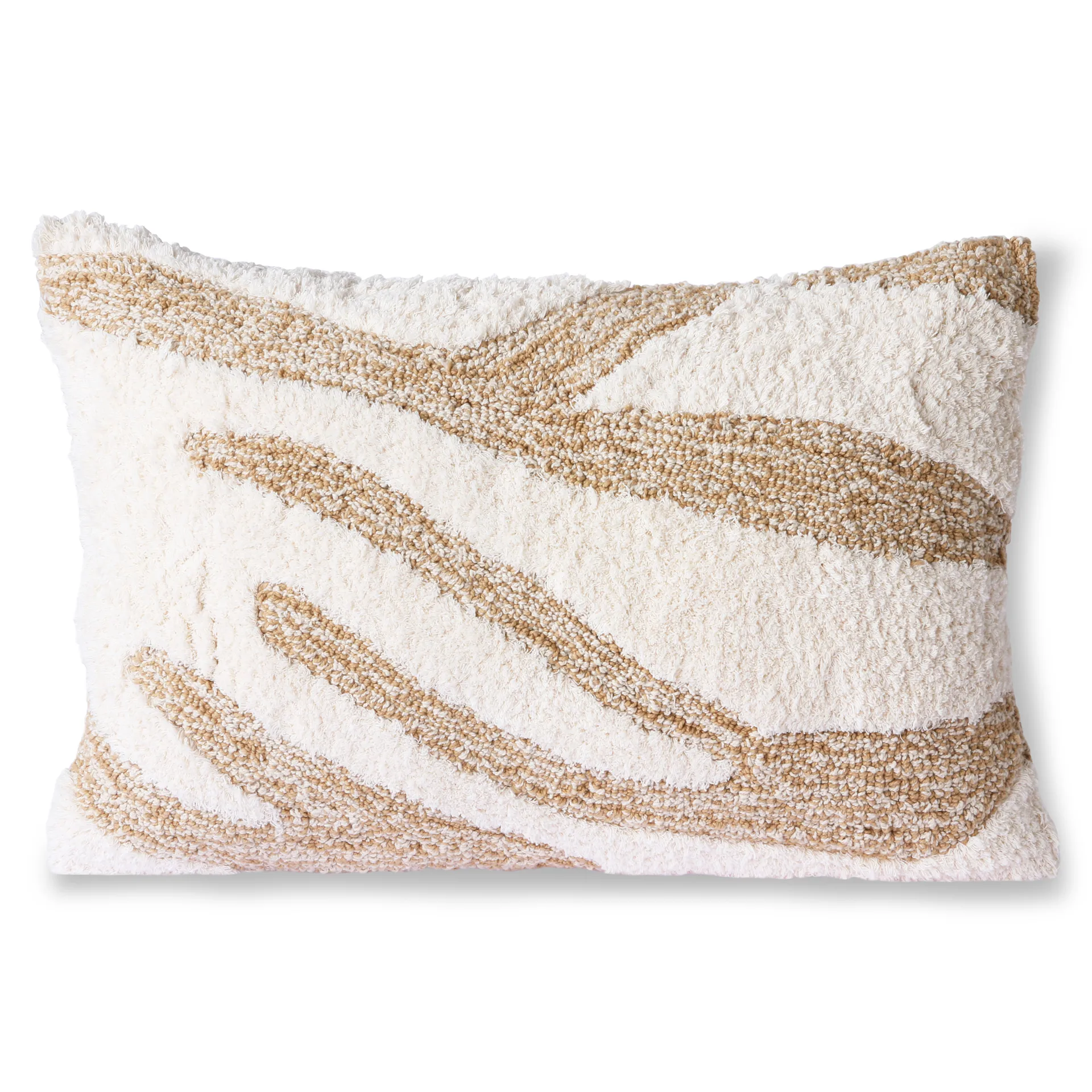Fluffy cushion 35x55 cm, white-beige HKliving