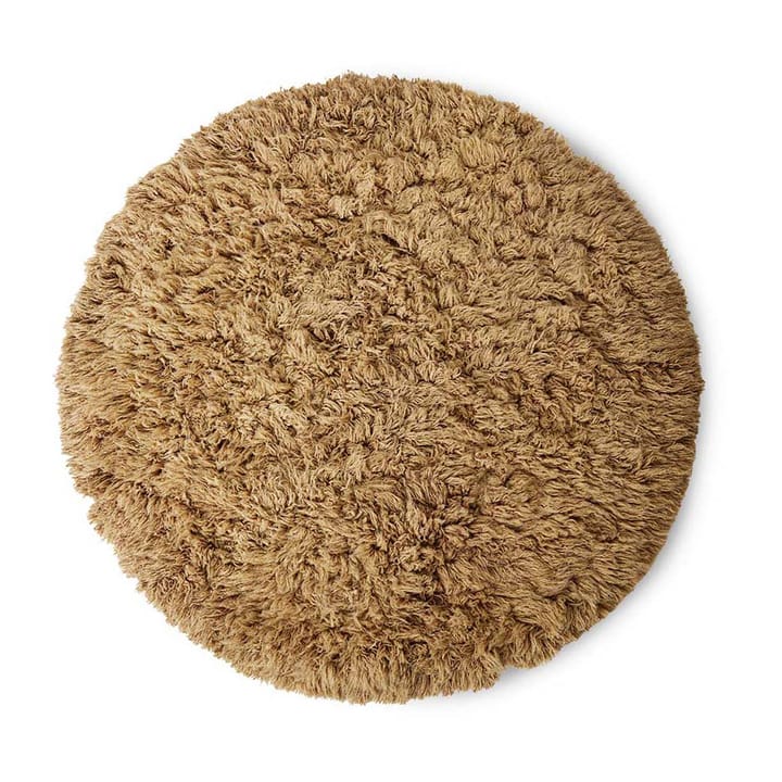 Fluffy rug round, Ø200 cm, caramel HKliving