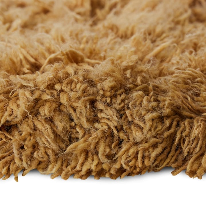 Fluffy rug round, Ø200 cm, caramel HKliving
