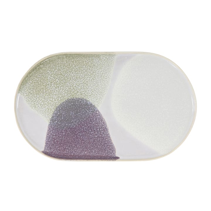Gallery ceramics oval dinner plate, green/ purple HKliving