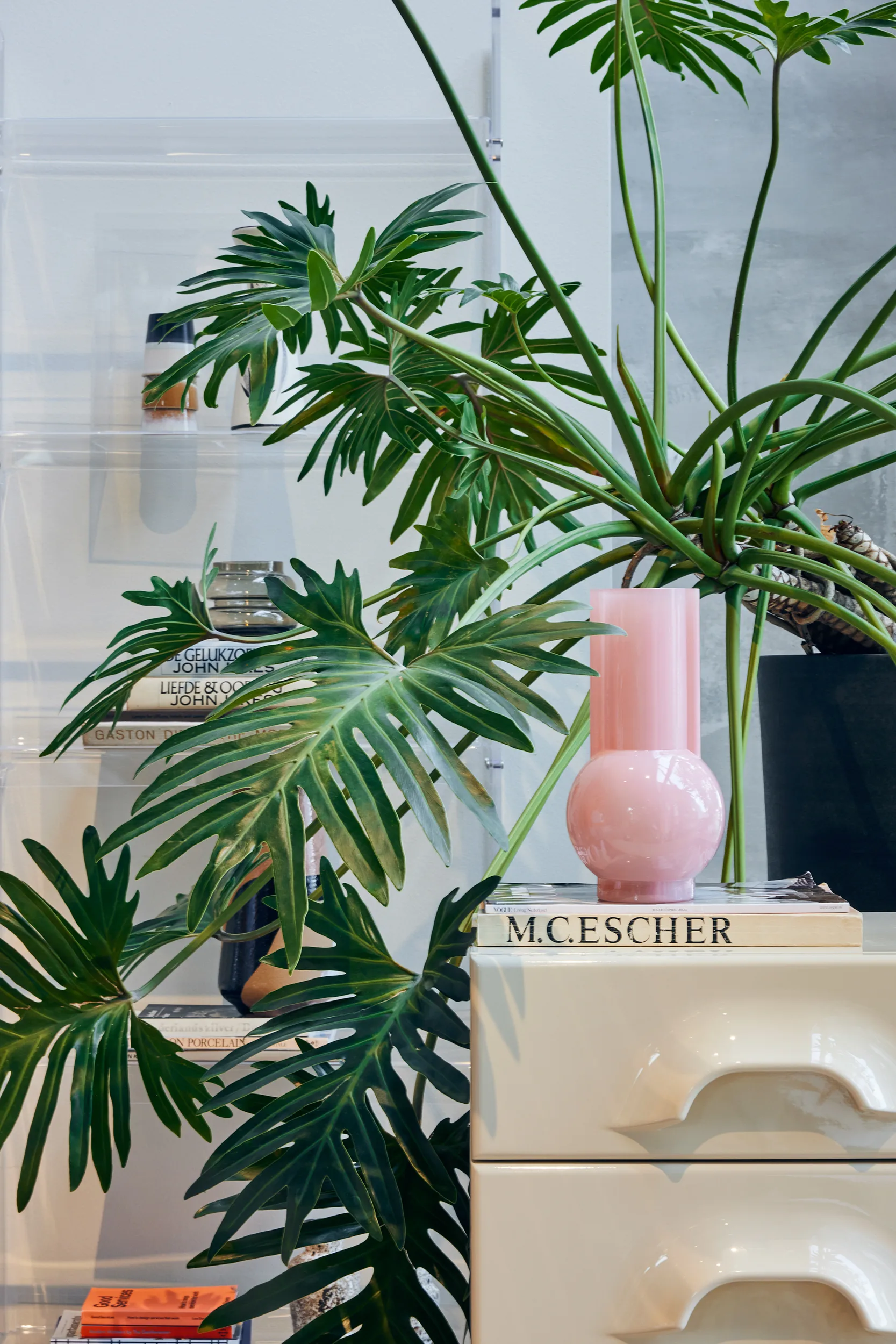 HK Living glass vase 25 cm, Flamingo pink HKliving