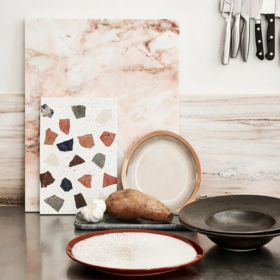 HKliving marble cutting board 50x40 cm, pink HKliving