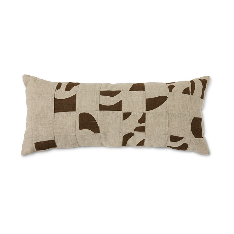 HKliving Natural patched cushion 30x70 cm Beige