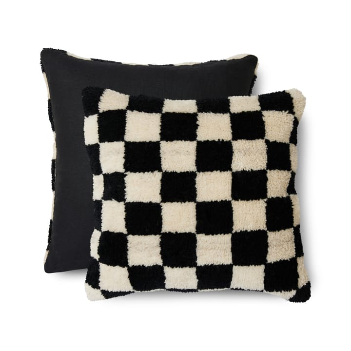 Pillow Chessboard 50x50 cm - Black-white - HKliving