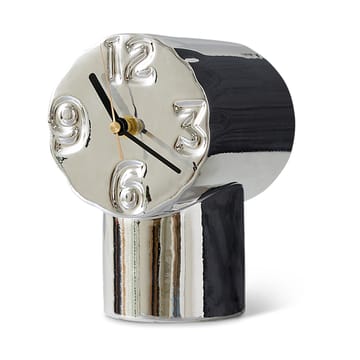 Retro ceramic clock 17.5 cm - Chrome - HKliving