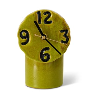 HKliving Retro ceramic clock 18 cm Olive