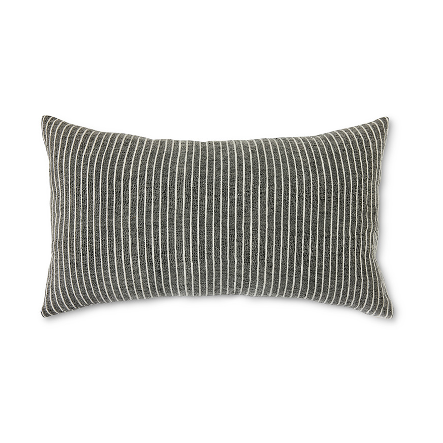 HKliving Striped monochrome cushion 40x70 cm Grey