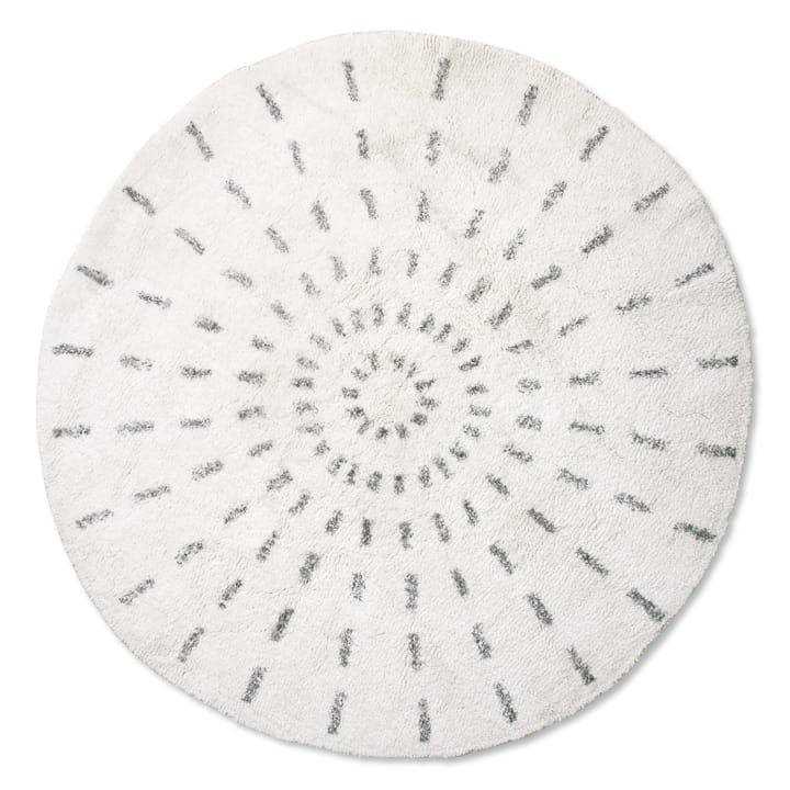 Swirl bathroom rug  Ø120 cm - black and white - HKliving