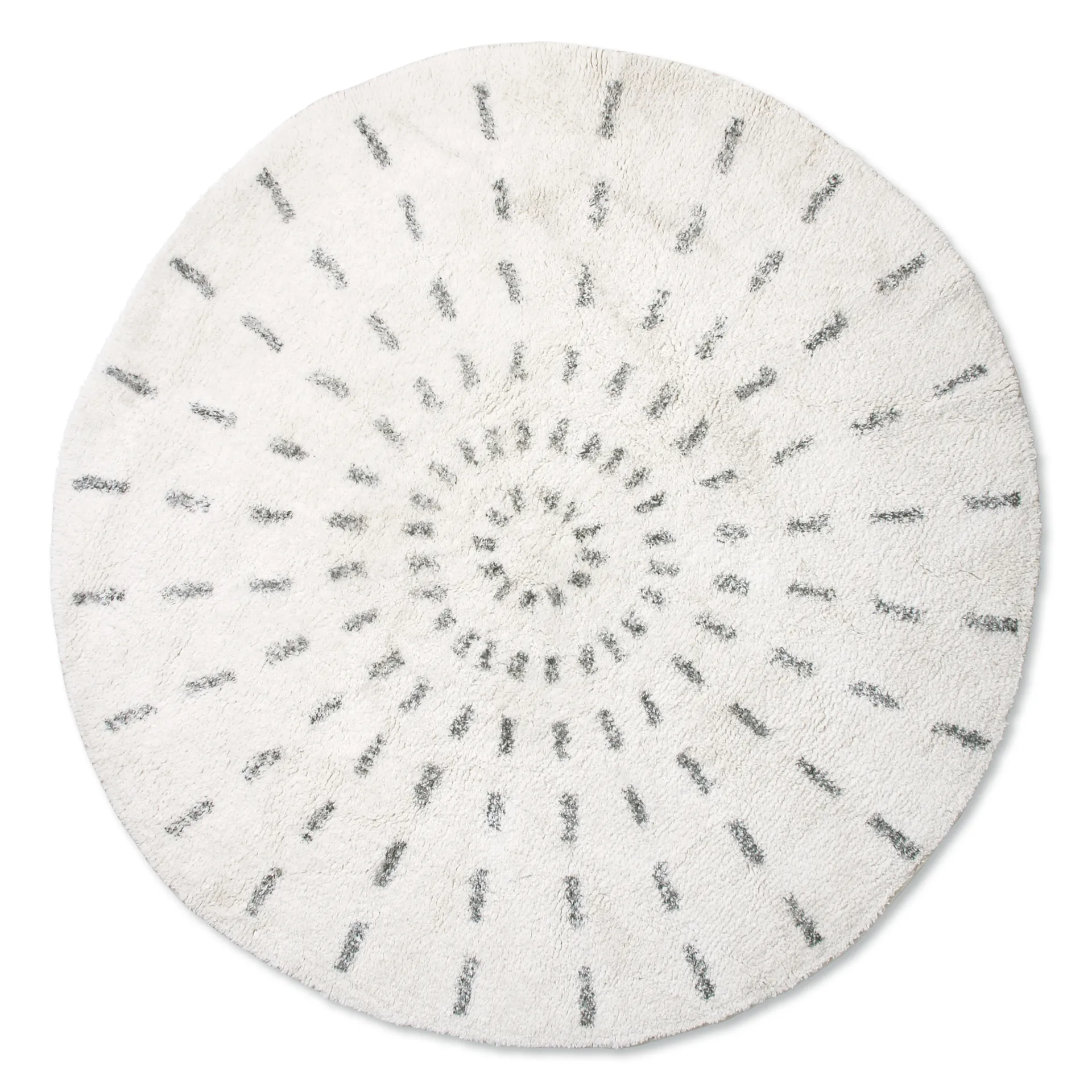 Swirl bathroom rug Ø120 cm, Black and white HKliving
