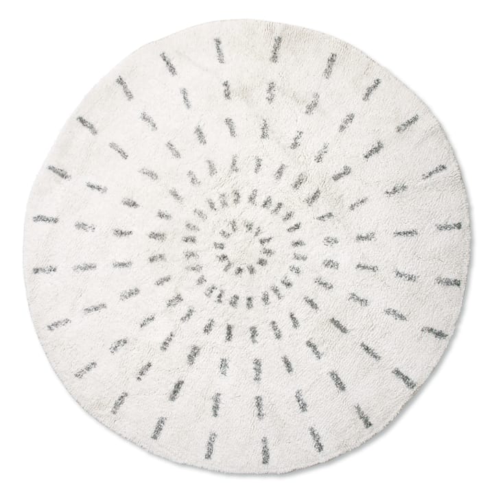 Swirl bathroom rug Ø120 cm, Black and white HKliving