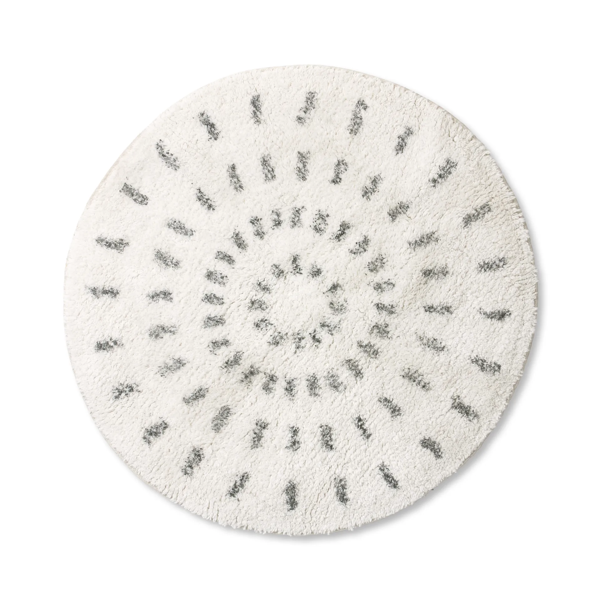 Swirl bathroom rug Ø60 cm, Black and white HKliving