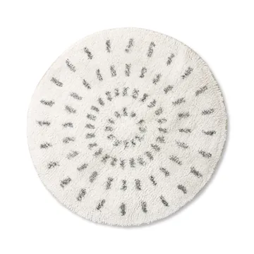 Swirl bathroom rug Ø60 cm - Black and white - HKliving