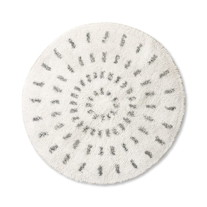 Swirl bathroom rug Ø60 cm, Black and white HKliving