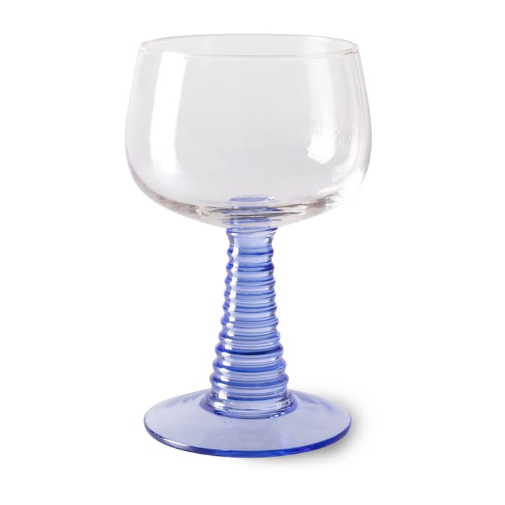 Swirl wine glass - high - Blue - HKliving