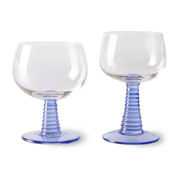 Swirl wine glass - high - Blue - HKliving