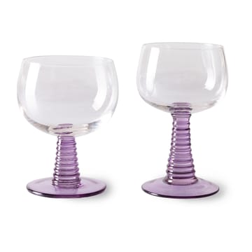 Swirl wine glass - high - Purple - HKliving