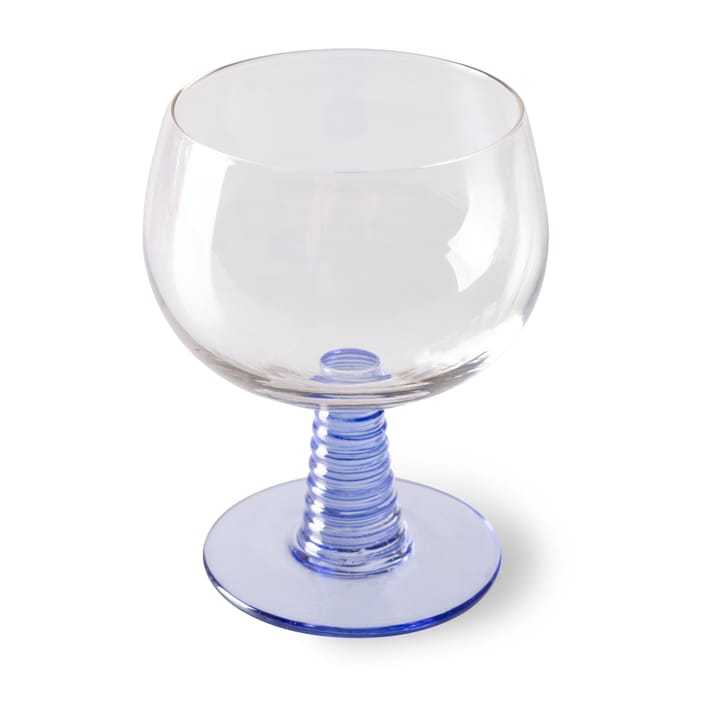 Swirl wine glass - low - Blue - HKliving