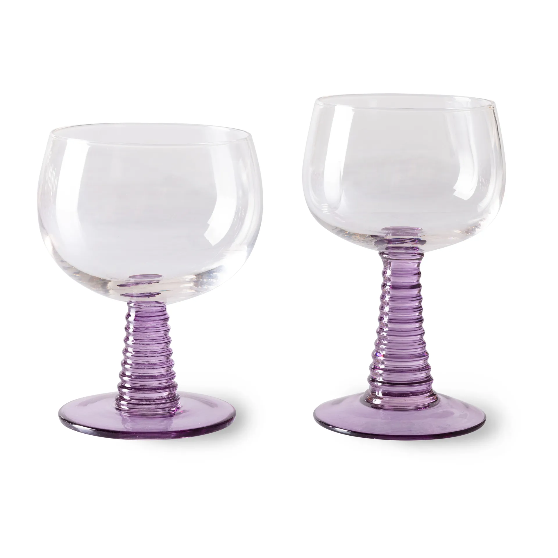 Swirl wine glass - low, Purple HKliving